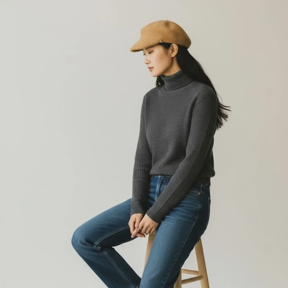 Wool Felt Baker Boy Hat Tan Beret Hat Boiled Wool